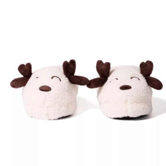 Plush Novelty Slippers Kids' Reindeer Size S/M 10T-11T Christmas Gift Ideas - Picture 2 of 6
